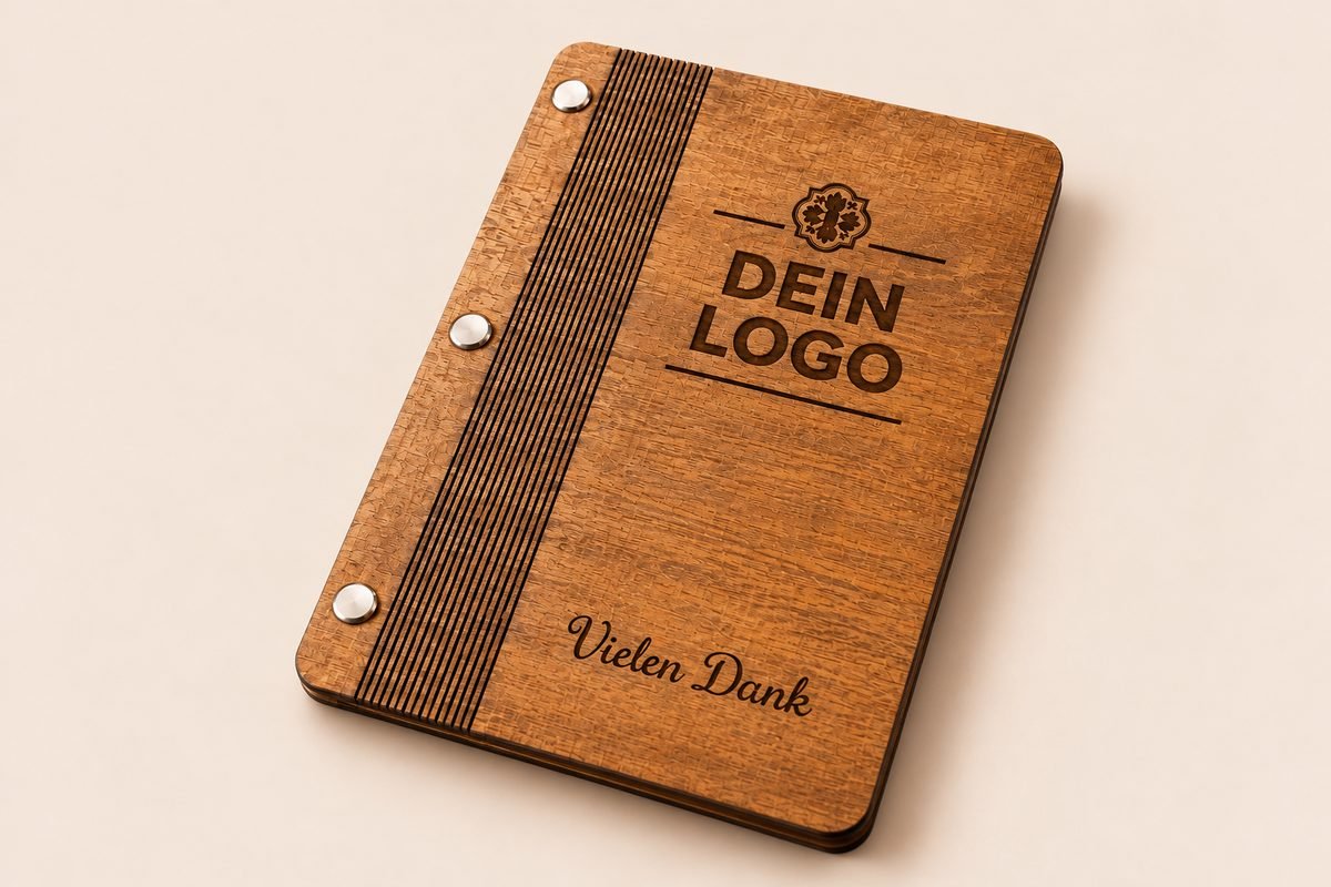 Personalisierte Rechnungsmappen aus Holz